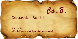 Csetneki Bazil névjegykártya